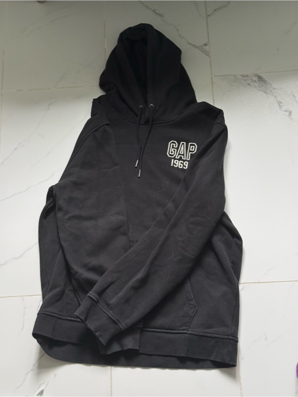 GAP Black Pullover Hoodie with 1969 Chest Logo
